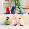 22cm Scarlet Macaw Parrot Bird Doll Plush Toy Standing Stuffed Like Real Fluffy Animal Plushie Decoration Gift