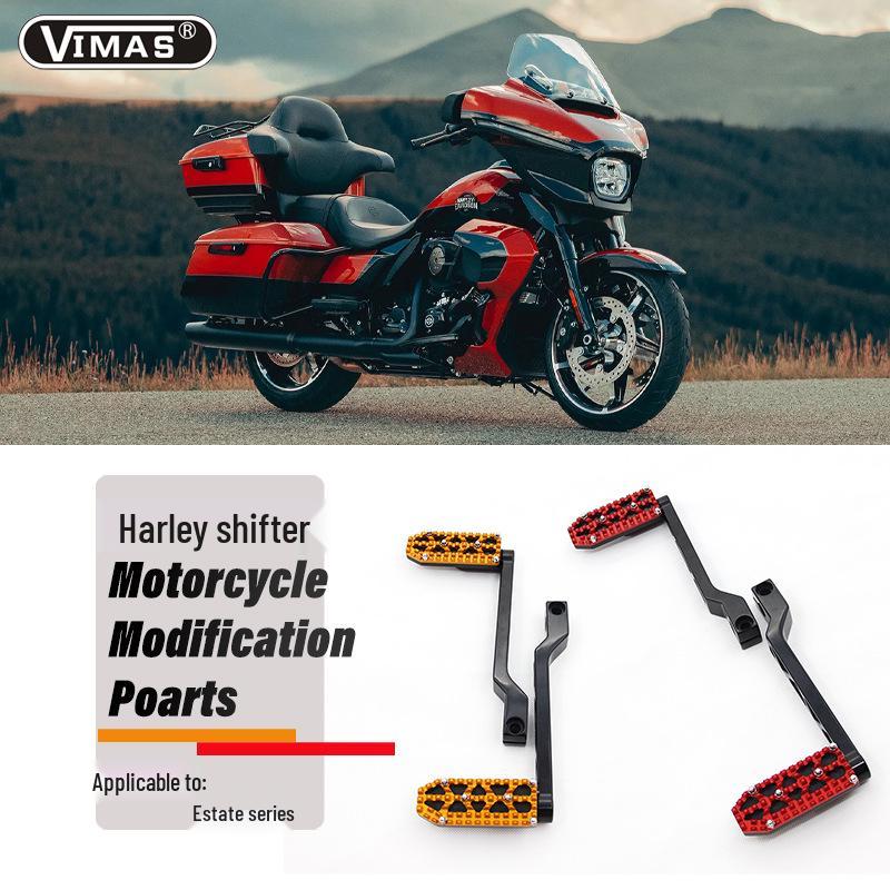 

Алюминиевая лапка переключения передач и задняя подножка для Harley Touring, рычаг средней установки чёрный