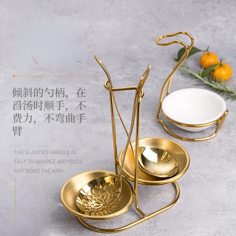 Commercial Long Handle Stainless Steel Soup Spoon, Hot Pot Spoon, Large Golden Soup Spoon, Hot Pot, 2 In 1