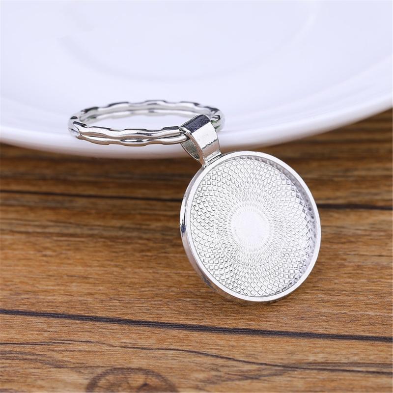 10 st Nyckelring Hänge Dubbelsidig Nyckelring Prydnad Tillbehör Smyckestillverkningstillbehör för DIY-Hantverksentusiaster