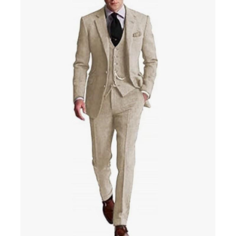 Traje Slim de Espiga para Hombre Cuatro Estaciones Negocios Traje de Padrino Traje de Boda para el Novio