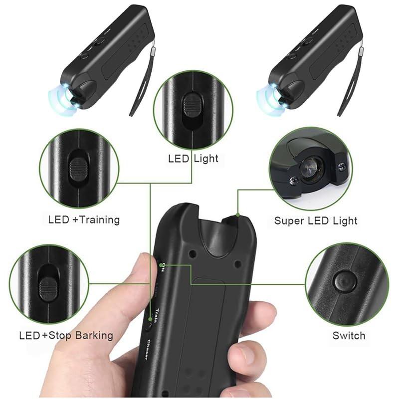 Ultrasonic Anti Barking Device Handheld Bark Control Training Tool with LED Light Dog Barking Deterrent Device for Small Medium Dogs