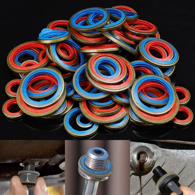 Car Oil Drain Plug Gasket Kit M6 M8 M10 M12 M14 M16 M18 M20 Rubber Metal Seal O-Ring Bonded Washer Engine Repair Tools