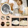 Stainless Steel Flour Sifter Cup Manual Shaker Sieve Cup For Baking Coffee One Hand Press Flour Sifter With Scale Cake Tool