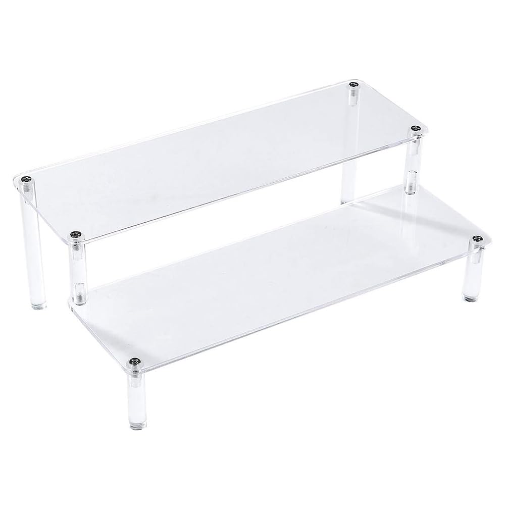 20cm Acrylic Figure Display Stand for Tiered Collection Display Two-Tier Stand, Figures, Stage, Display, (2 Tiers/20cm)