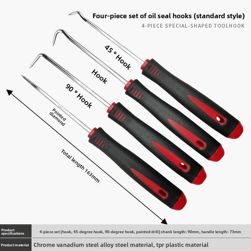 

Oil Seal Hook Pick Tool for Removing Sealing Rings Gaskets and Oil Seals Professional Dismantling Kit