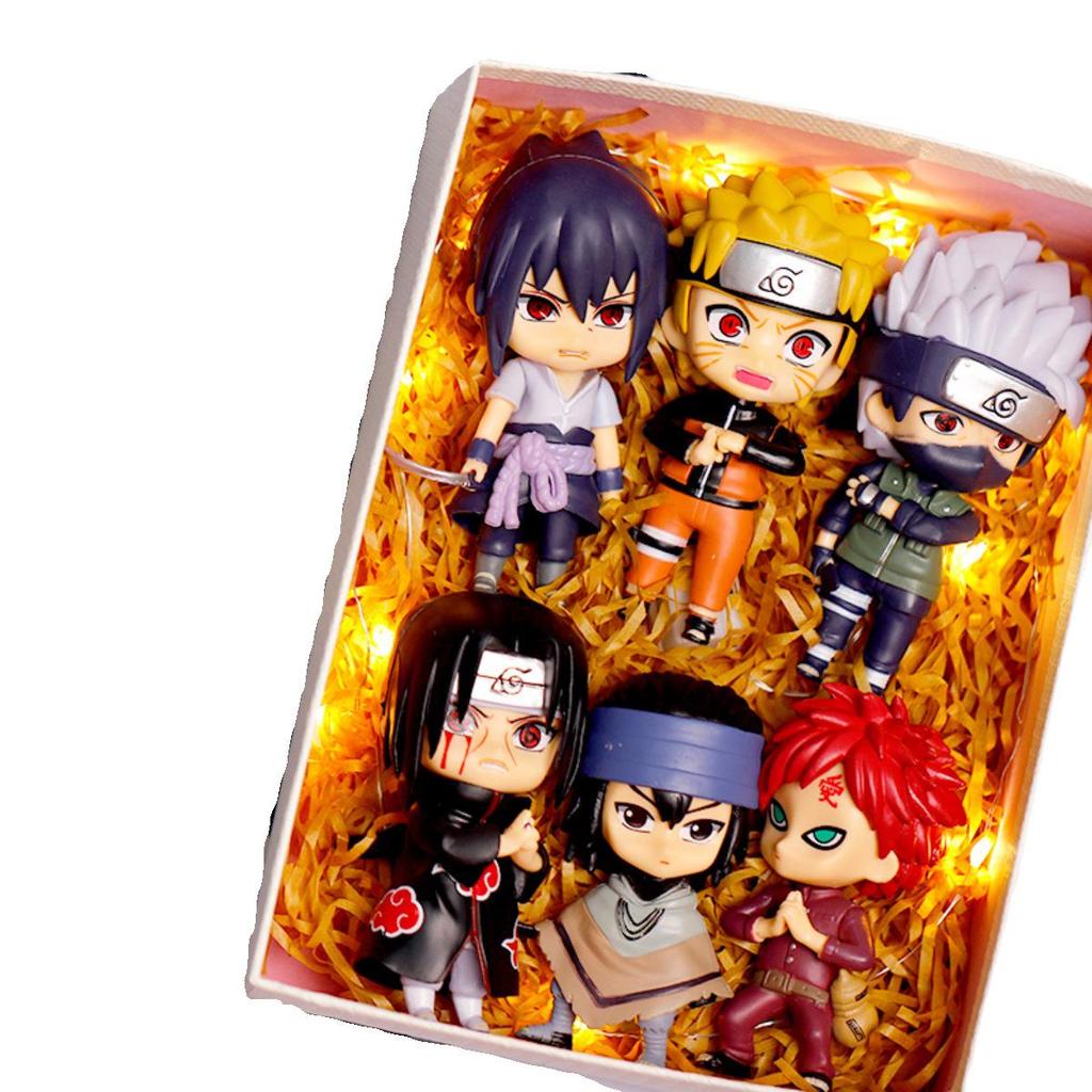 Naruto Q Version Figures: Naruto, Sasuke, Kakashi, Gaara, Itachi, Sakura - Gift Box Set.