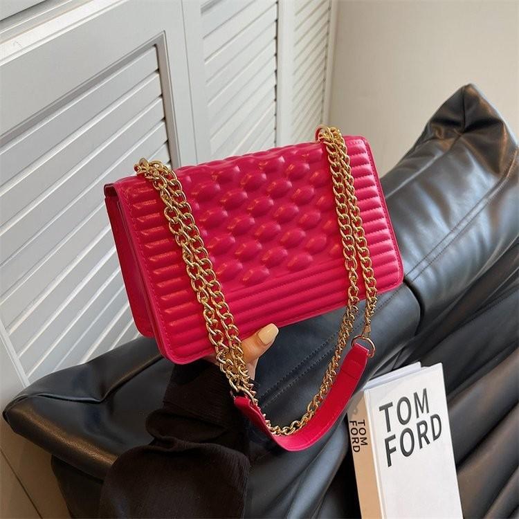 Trendy Minimalist Crossbody Bag For Women 2023 Summer New Casual Shoulder Bag With Quilted Chains