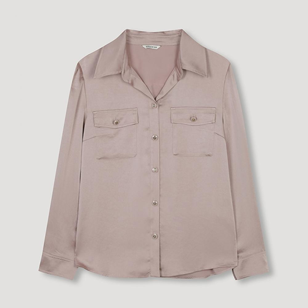 

She S miSS Pocket Satin blouSe SwwStn31020 Pi Pink/55