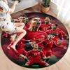 Cristiano Ronaldo Round Area Rug,Carpet Rug for Living Room Bedroom Sofa Playroom Decor,Non-slip Floor Mat
