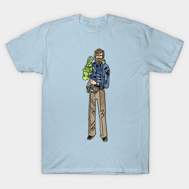 

Men Black Print T-shirt Jim Henson No-Cut Transfer Paper Print Cotton Tshirt M світло-синій колір