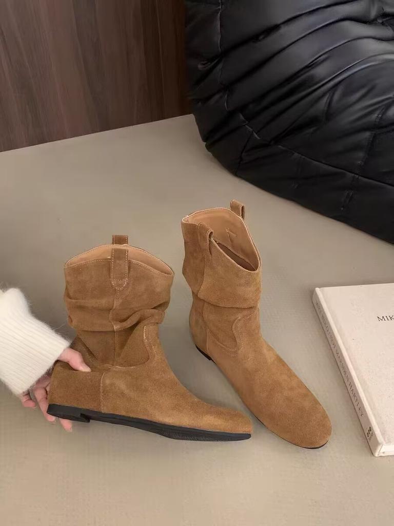 Elegant Comfortable Women's Shoes 2025 Autumn Winter Height-increasing Women's Boots Retro Minimalist Midsole Round Toe Boots 44