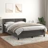 3127428 vidaXL Divan Bed and Mattress Dark Grey 140x190cm Velvet