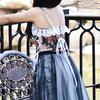 Tops Corsé Para Mujer Para Salir Bustier Floral Con Cordones para Camisetas Sin Mangas Crop Top Corsé Moldeador de Cintura Con Tirantes