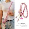 Mobile Phone Lanyard Crossbody Backpack for Women - Long Style with Flower Handcrafted Woven Cord, Durable and Weatherproof, Outdoor Anti-Loss Lanyard