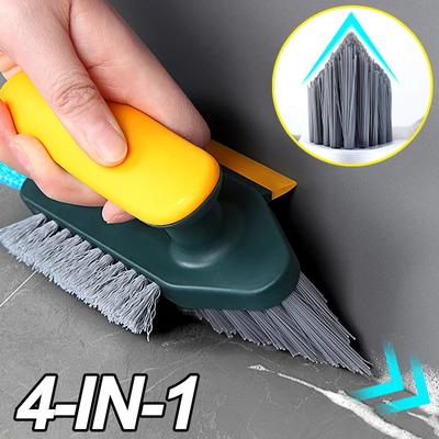 Spazzola per la pulizia a forma di V 4 in 1, spazzola per la pulizia delle fessure del pavimento delle piastrelle del bagno della cucina, spazzole per la pulizia delle scanalature delle finestre, spazzole per angoli delle pareti e spazzole per WC.