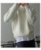 Men's Solid Color Round Neck Knit Sweater - Warm, Thick, and Versatile for Spring and Autumn