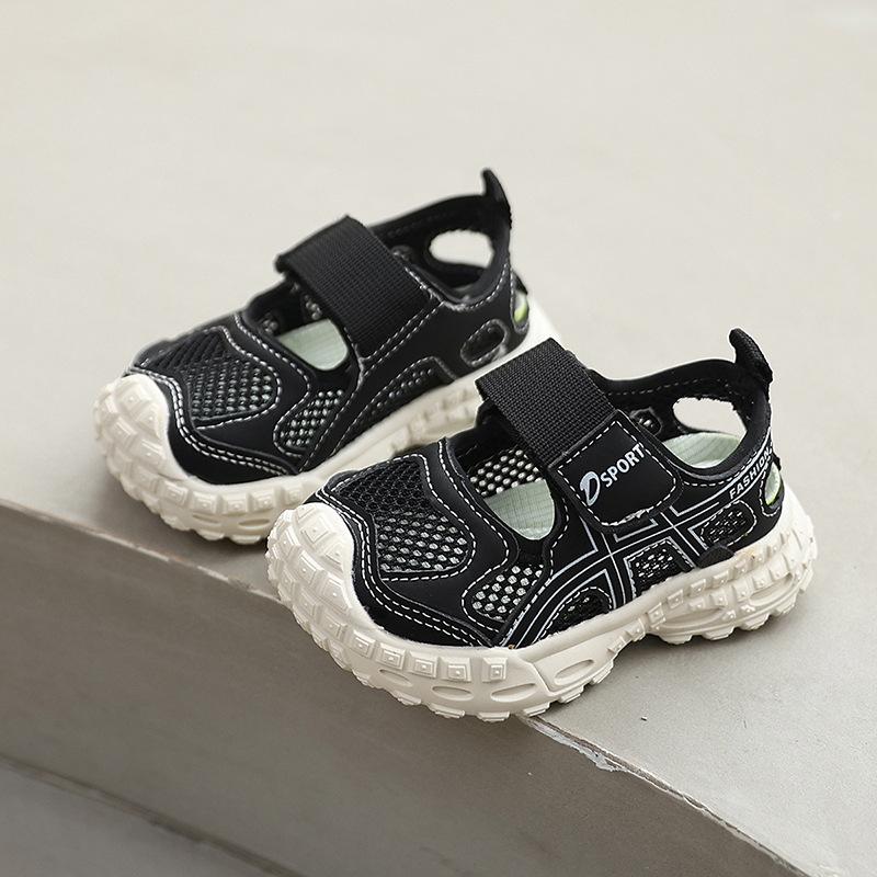 Kids Summer Closed Toe Sport Sandals Breathable Mesh Non Slip Soft Sole Beach Casual Shoes For Boys And Girls