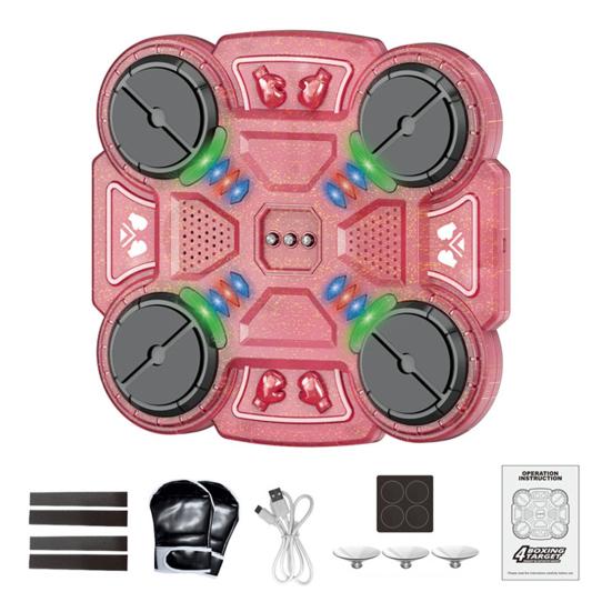 Music Boxing Machine Bluetooth-compatible Music Punching Target Smart Reaction Boxing Pad with 3 Speed Modes & LED Lights Rechargeable Fitness Toy