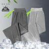 Men's Summer Quick-Dry Ice Silk Straight Trousers - Thin, Trendy Business and Casual Sports Pants