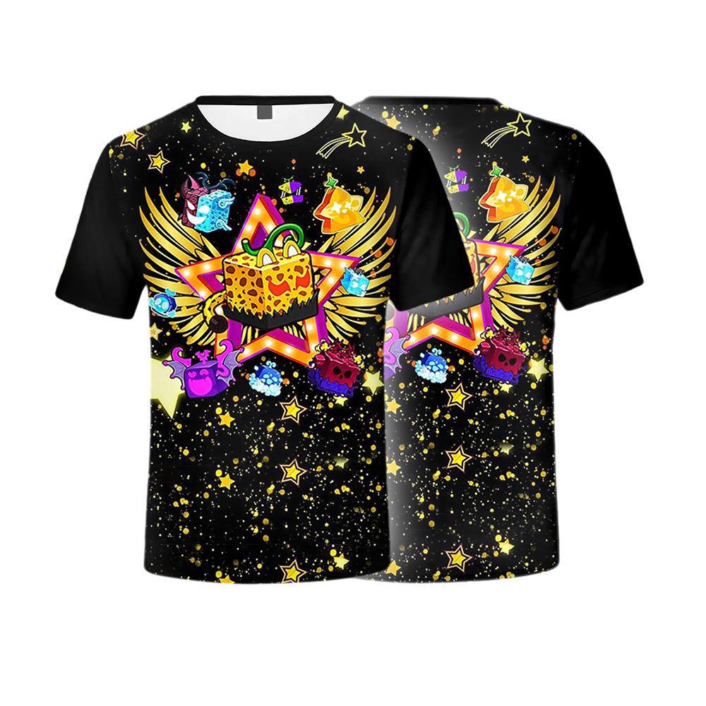 

Модные мультяшные футболки Blox Fruits для женщин и мужчин, летняя одежда для фитнеса, мужская футболка с круглым вырезом, мужские футболки оверсайз, топы XXS