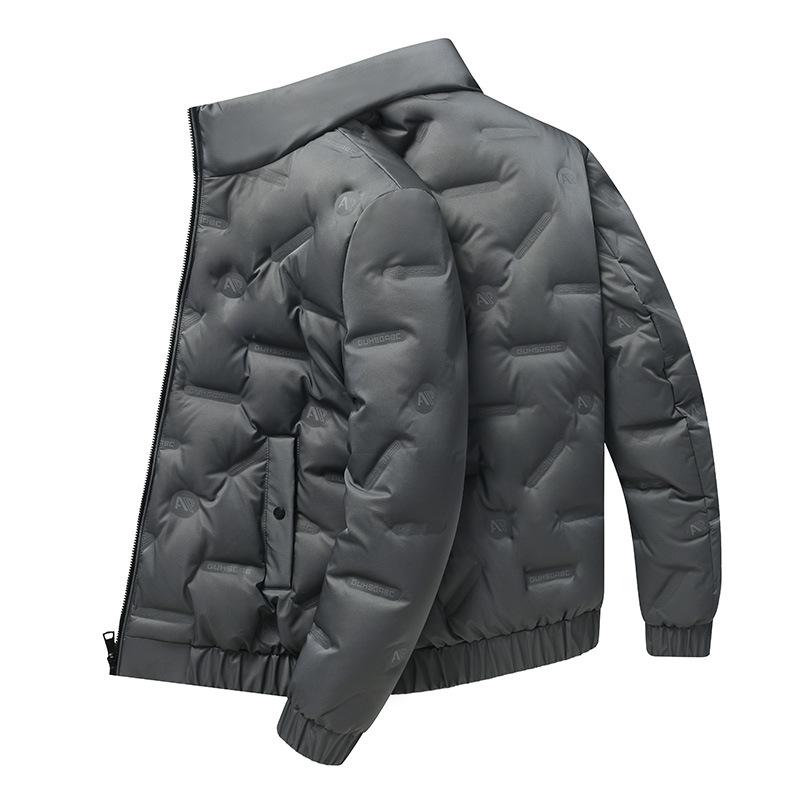 

2025 Мужская повседневная короткая куртка с флисовой подкладкой Ветрозащитная Теплая утолщенная куртка 6XL серый