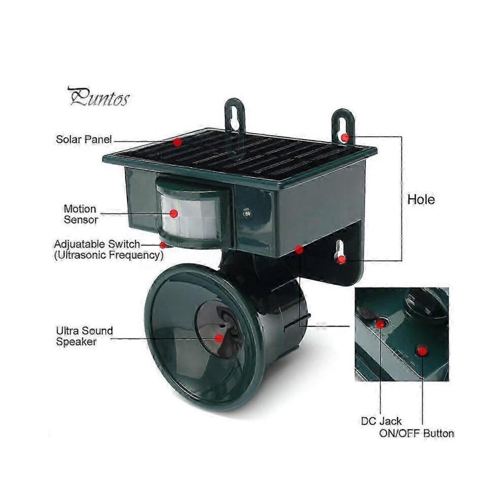 Spaventatore repellente repellente per animali ad ultrasuoni per esterni ad energia solare