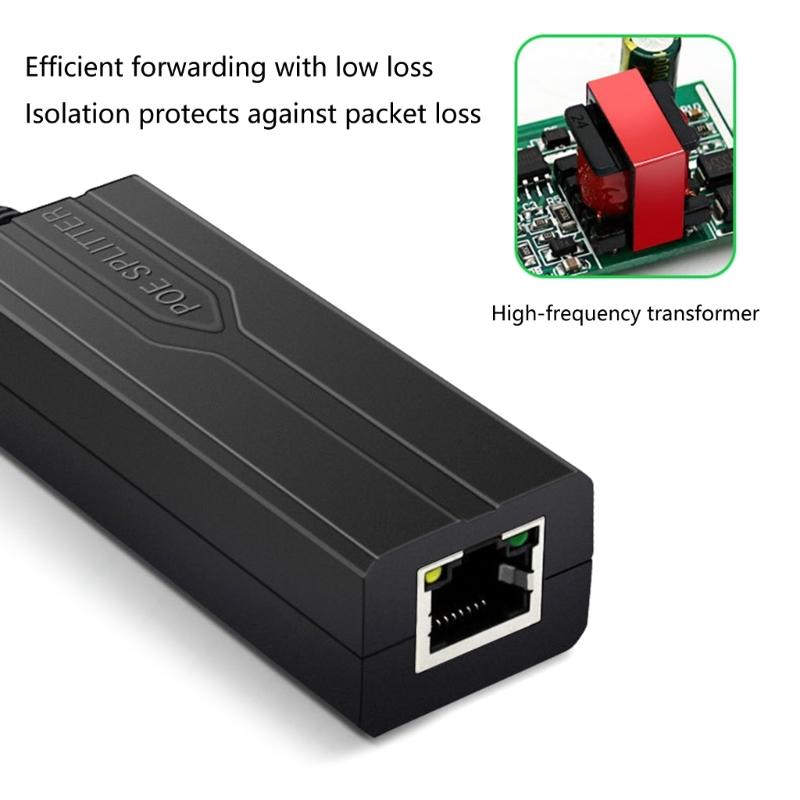 Kleiner PoE-Splitter USB C 5V Aktiver PoE-zu-USB-Adapter, 48V Eingang zu 5V Ausgang für Überwachungskameras