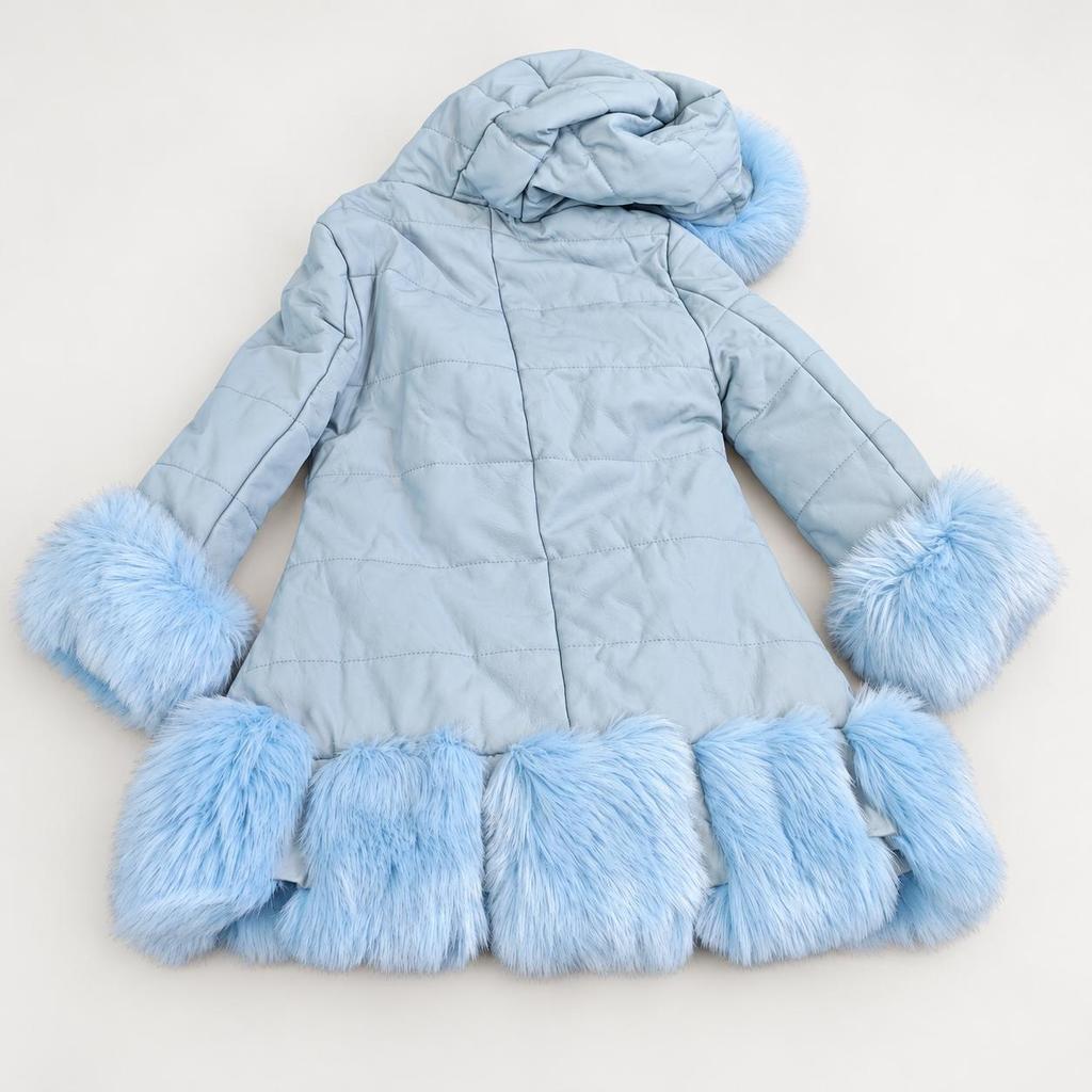 YUBAOBEI Christmas Winter Thick Warm Girls Leather Jacket Kids Soild Color Plush Stand Collar Hooded Coat