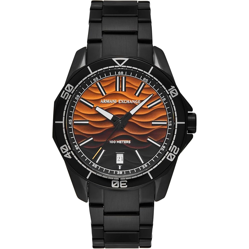 Armani Exchange AX1964 Men s Three-Hand Date Black Stainless Steel Watch