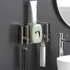 1pc Wall Mount Toothbrush Toothpaste Holder Punch Free Couple Toothwash Rack Plastic Transparent Mouthwash Mugs Toothbrush  An