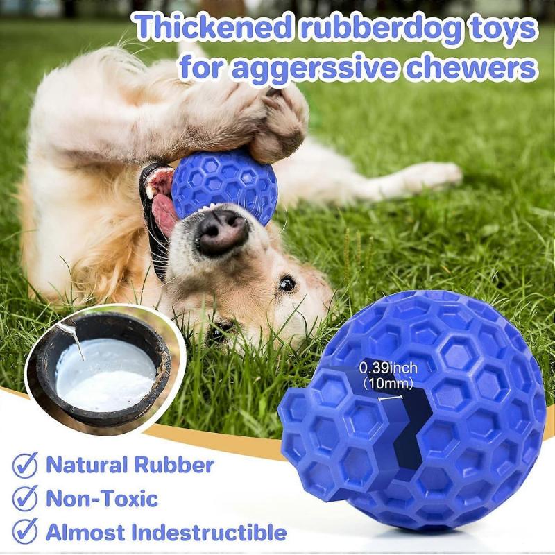 Indestructible Squeaky Dog Balls, Interactive Dog Toys for Aggressive Chewers Large Breed for Relieving Anxiety, Dog Chew Toys Balls for Aggressive Ch