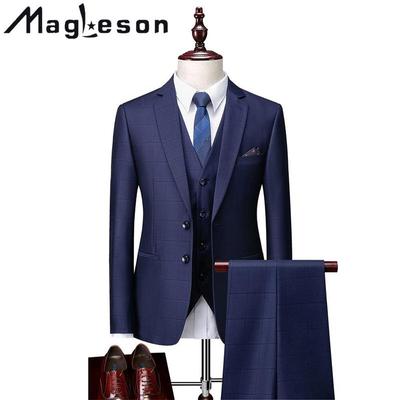 Men's Clothing Business Casual Suit Three-piece Suit Suits & Blazers