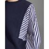 Women's Striped Patchwork Faux Two-Piece Sweatshirt