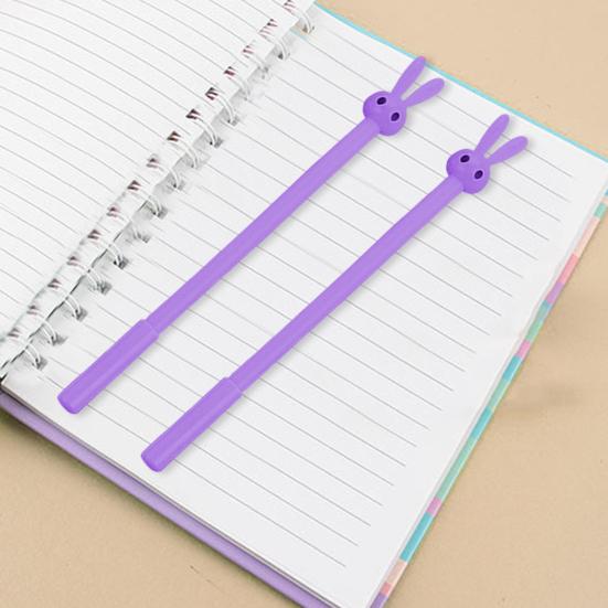 4Pcs Quick-drying Gel Pens Cute Rabbit Design Writing Fluently Ultralight Non-slip Comfortable Grip Ink Pens