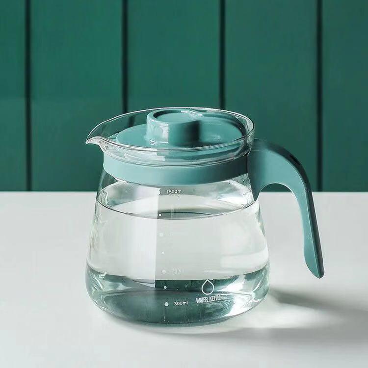 High Temperature Glass Pitcher Set: Nordic Iced Water, Fruit Teapot, Beer, and Cold Brew Pitcher with Scale.