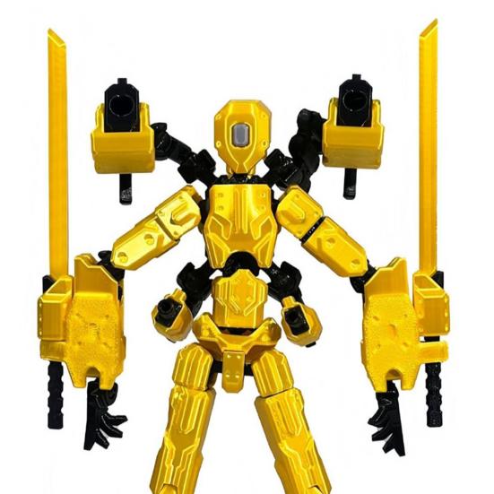 3D Printed Action Figure with Accessories Articulated Dummy Figurine with Movable Joints Desktop Decor Assembly Completed Action Figure Gift