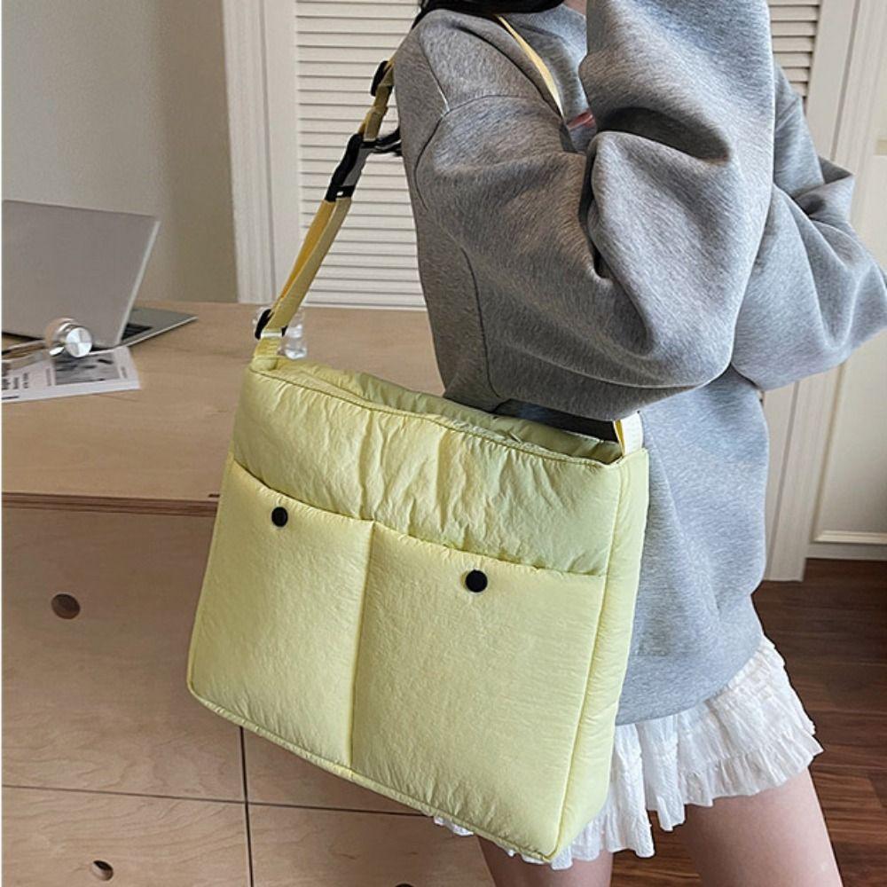 Tote Bag Space Cotton Crossbody Bag Down Laptop Bag Cute Korean Shoulder Bag Lady