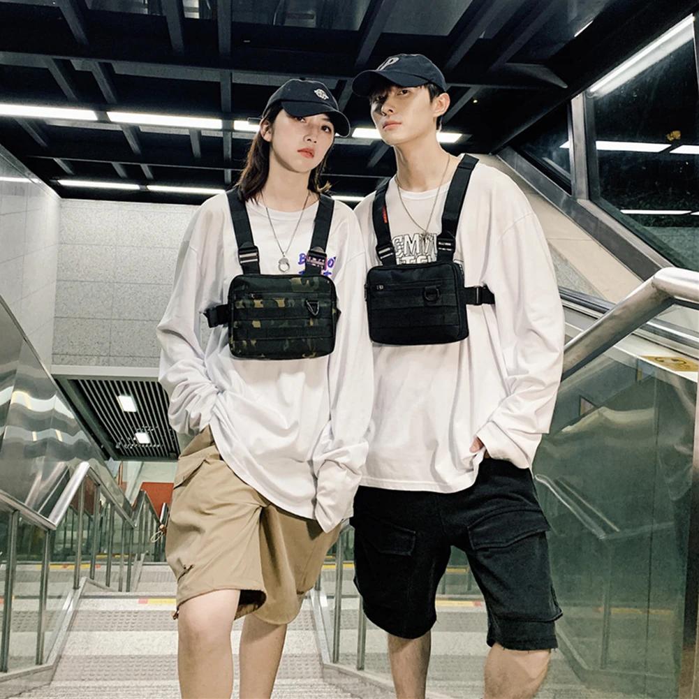 Multi-function Vest Chest Bags for Men Women Fashion Oxford Cloth Fanny Pack Street Waistcoat Hip-Hop Sling Chest Rig Bag Bolsa