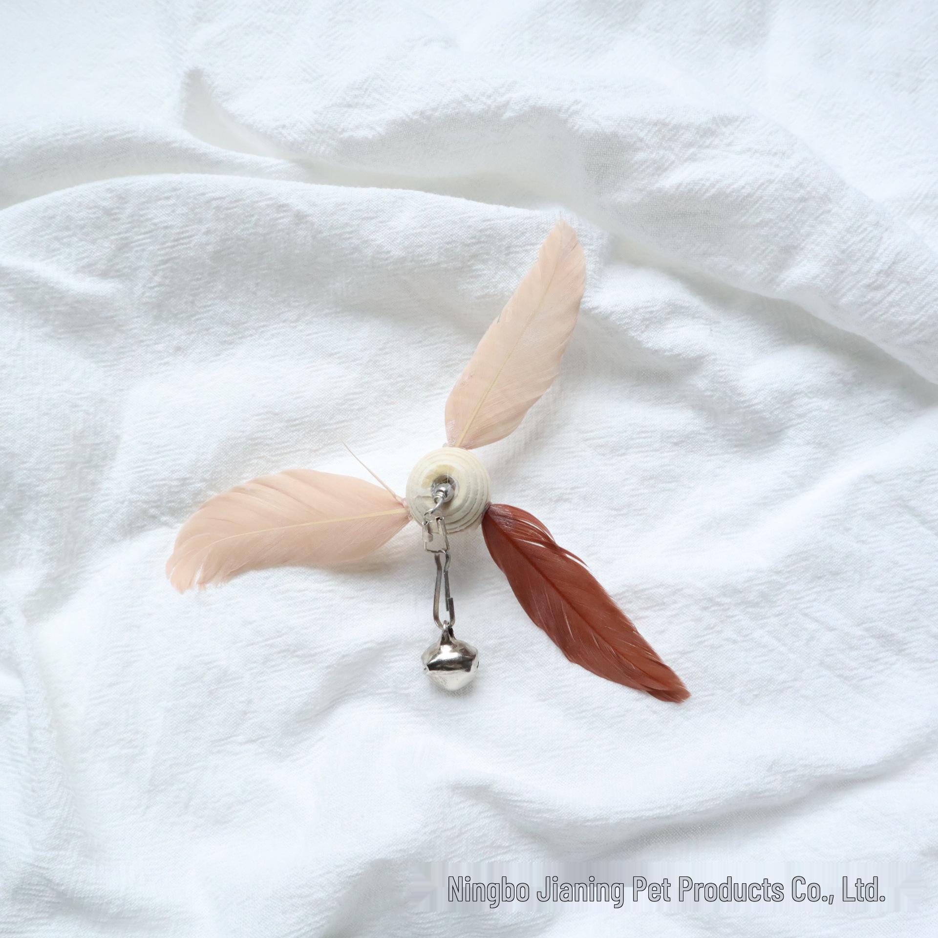 

Colorful Rotating Pinwheel Feather Cat Teaser Wand Attachment - Interactive Kitten Toy for Boredom Relief