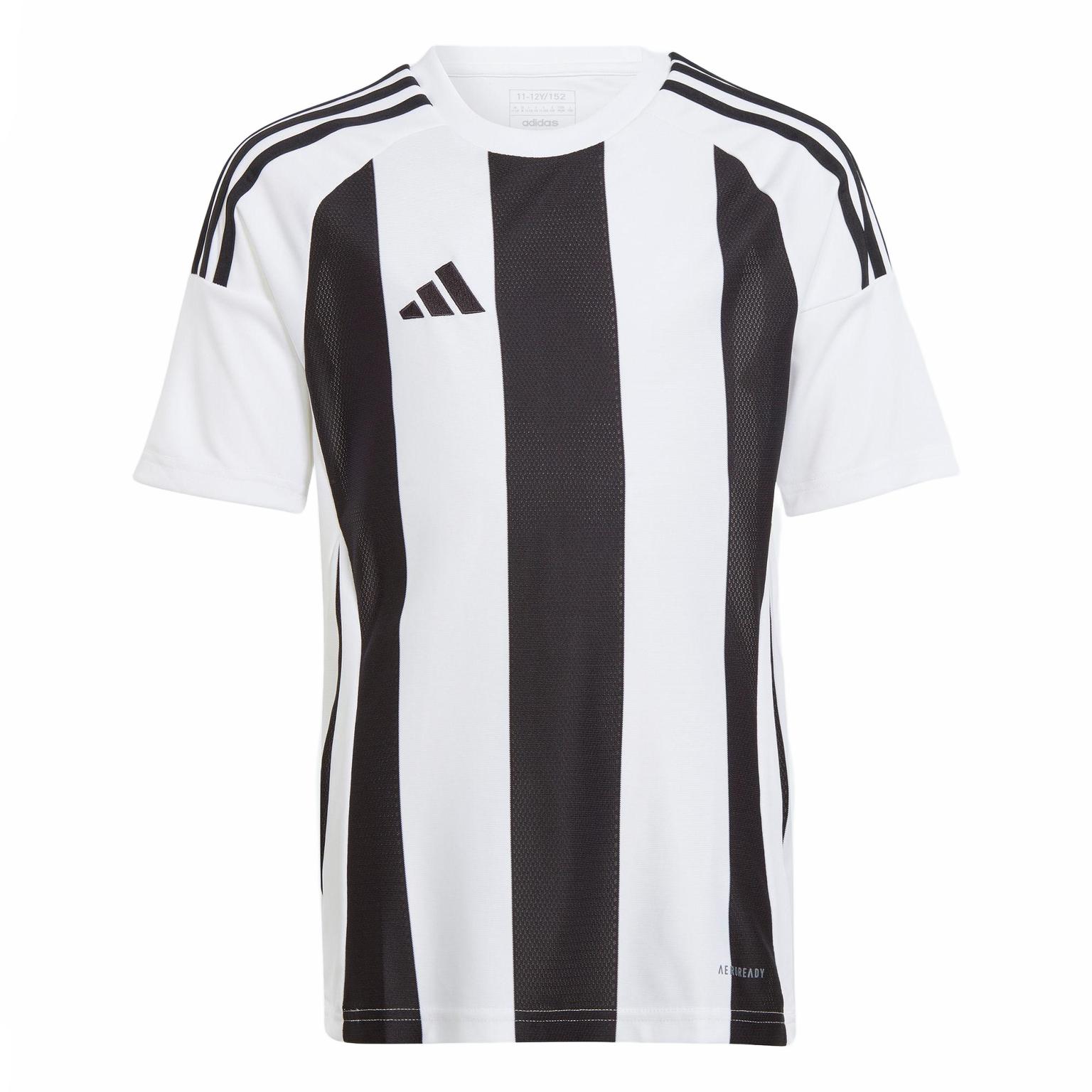 

Adidas Striped Color Block Round Neck Pullover Short Sleeve T-Shirt Kids Tops White Black IW2141 A152