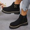 Winter Round Toe Comfortable Thick Sole Non Slip Casual Action Boots Fashionable New Suede Plus Size Horse Boots For Women