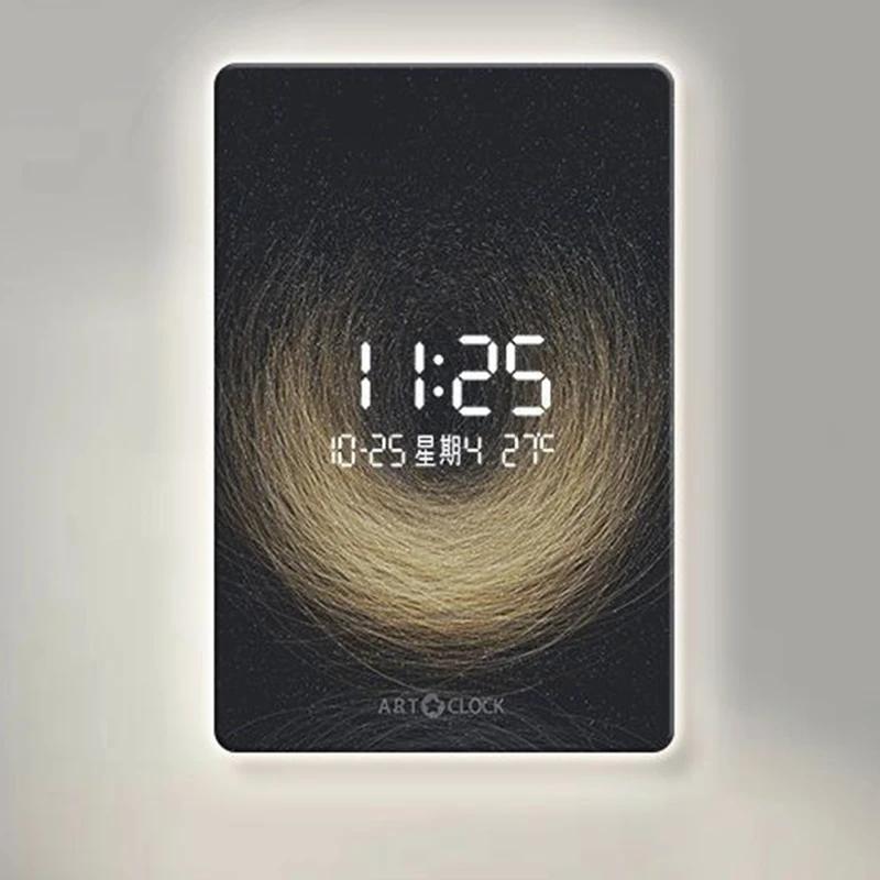 

Modern Large Wall Clock LED Watch Living Room Digital Display Clocks Silent Interior Art Mural Watches Luxury Home Decoration 40X60CM