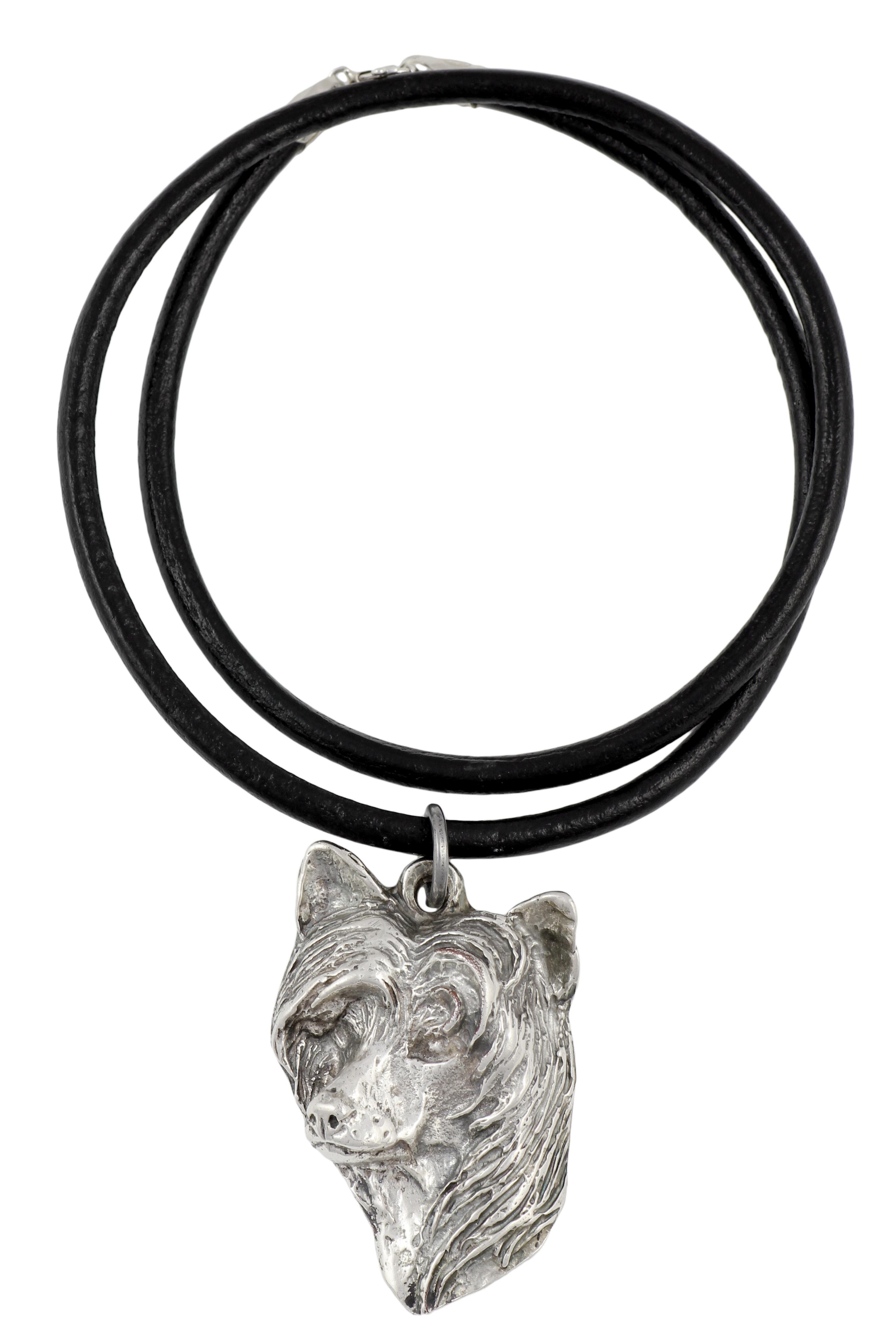 

Chinese Crested Dog, Puff - Necklace with dog, silver-plated pendant for dog fan, unique jewelry by Art-Dog brand срібний