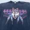 Vintage 90s WOLF NATIVE AMERICAN DREAM CATCHER NATURE T-Shirt LARGE Soft