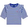 Polo Tričko Logo Výšivka Pruhované Color Block Volánkový Krátký Rukáv Dětské Top Modrá CWPOKNIG8020560-400