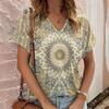 3D Print Women's V-Neck Short Sleeve T Shirt Y2K Casual Tees Harajuku Tops Female Clothing