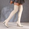 New British Autumn and Winter Knee Boots, Thin Boots, Pointed Thick High-heeled Boots, Knight Boots, Large Size Boots.