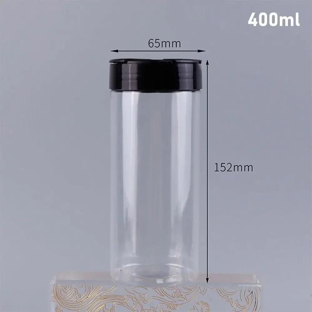 1Pcs Kitchen Gadget Seasoning Bottle with Butterfly Lids Labels Clear BBQ Condiment Box Plastic 130ml-600ml Spice Jars
