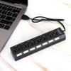 7 Port Hub USB Docking Station Black 480mbps with Switch for Overload Current Protection7 Ports Black